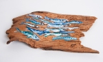 Karen Trotter Artist "Fish in Drift" (2015) Acrylic on Driftwood 229x146mm Sold