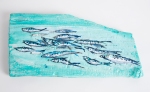 Karen Trotter Artist "Mackerel Run" (2015) Acrylic on Driftwood 305x165mm Sold